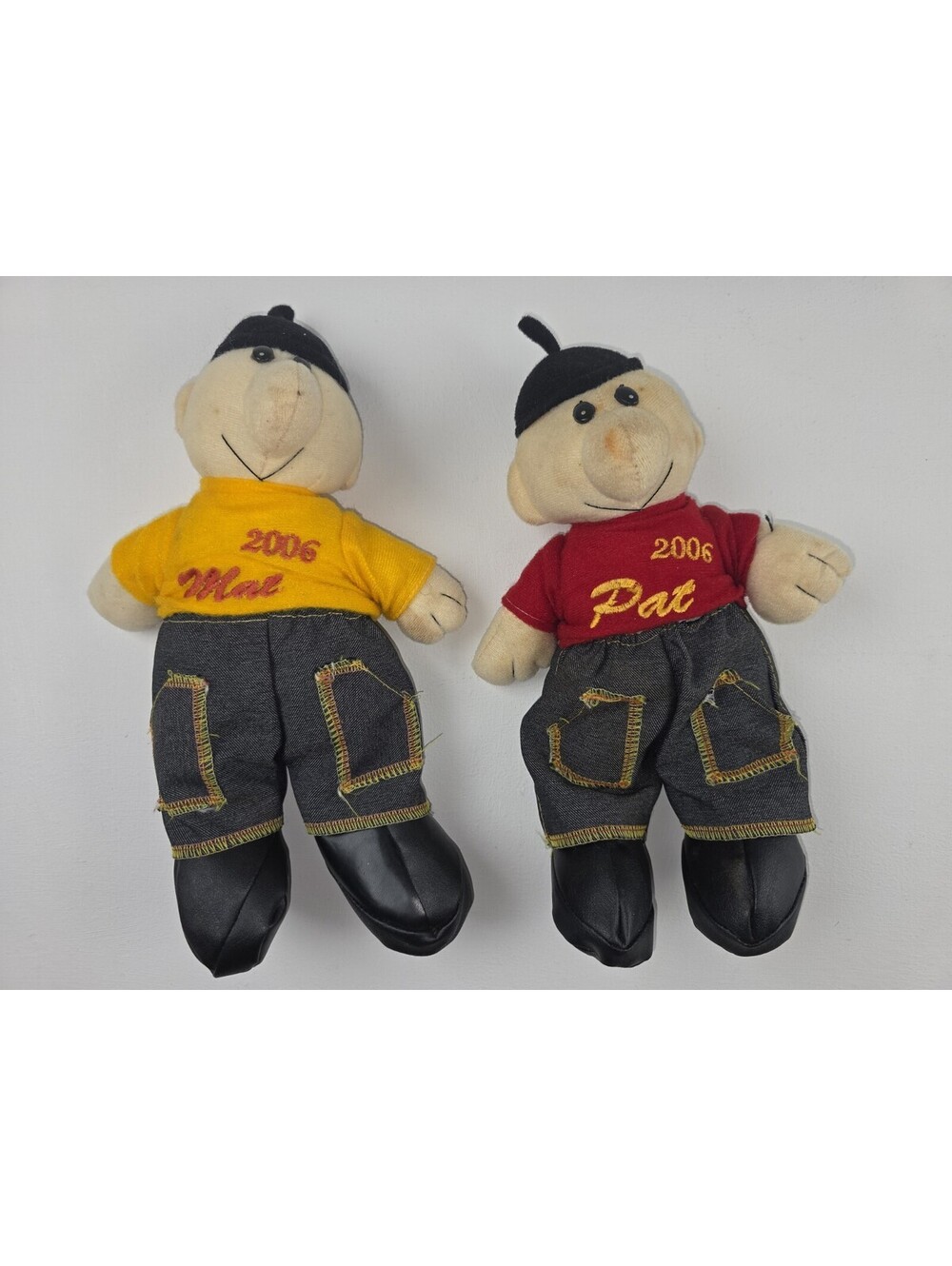 Mat And Pat Vintage Plush Toys 2007 Rare Red And Yellow Characters *read*